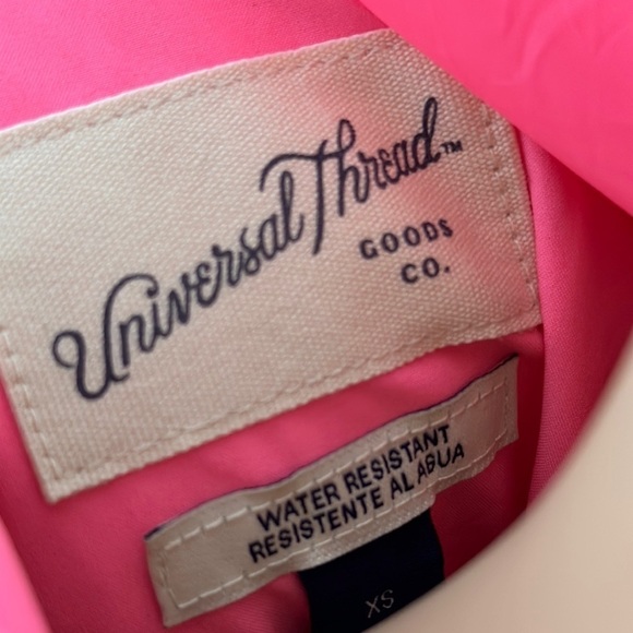 Women's Puffer Jacket Pink Zip up with Hood by Universal Thread (M9YG8Y) - Picture 3 of 4